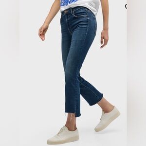 MOTHER The Insider Crop Denim with frayed hem Size 28 dark wash some stretch
